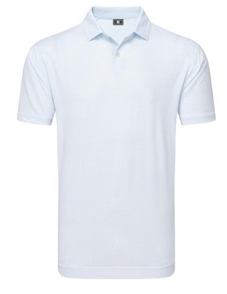 FootJoy Irongate Print Lisle heren polo, white/skyway