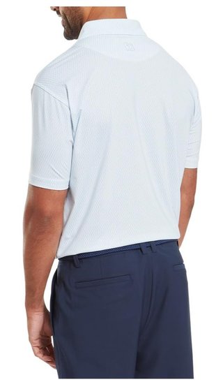 FootJoy Irongate Print Lisle heren polo, white/skyway