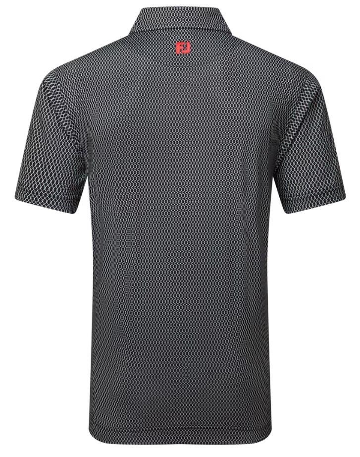 FootJoy Irongate Print Lisle heren polo, zwart/wit