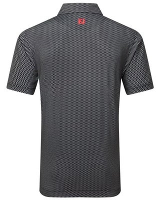 FootJoy Irongate Print Lisle heren polo, zwart/wit