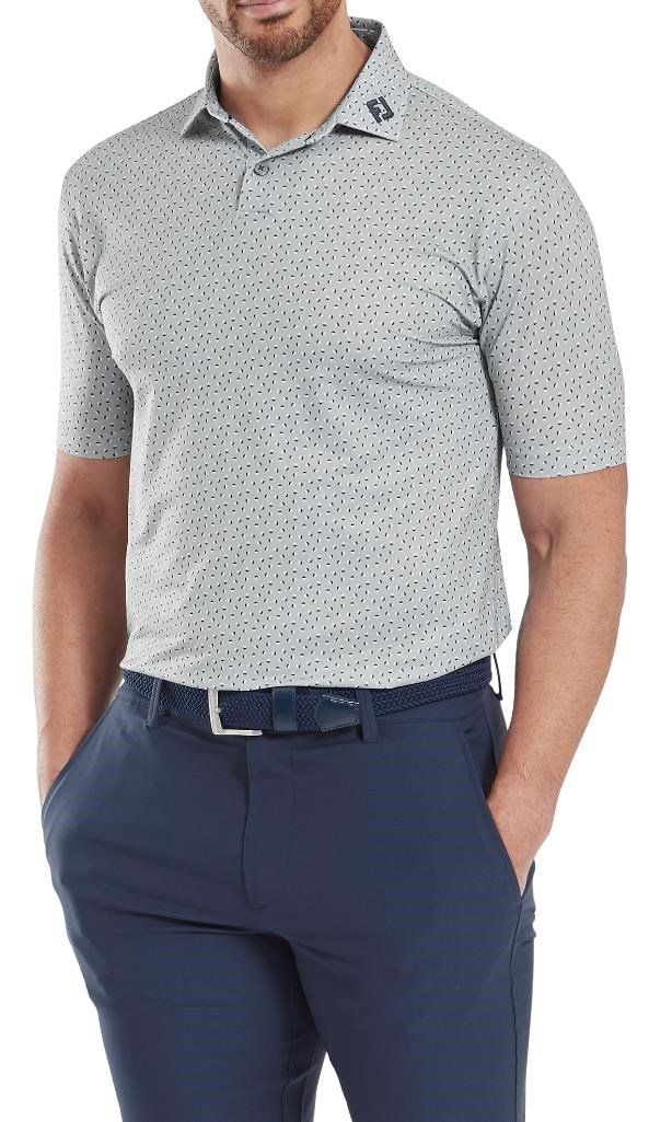 FootJoy Bounce Print Pique heren polo, grijs