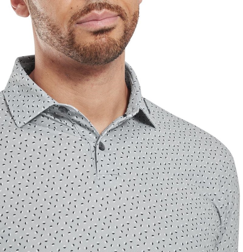 FootJoy Bounce Print Pique heren polo, grijs