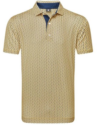 FootJoy Citrus Print Lisle heren polo, taxi/navy