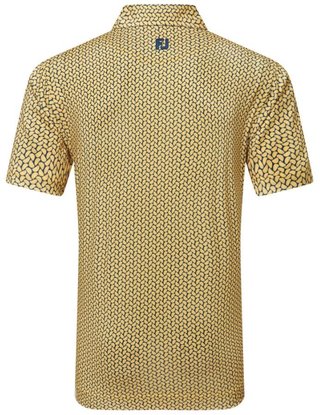 FootJoy Citrus Print Lisle heren polo, taxi/navy