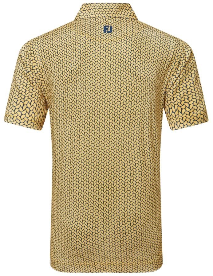 FootJoy Citrus Print Lisle heren polo, taxi/navy