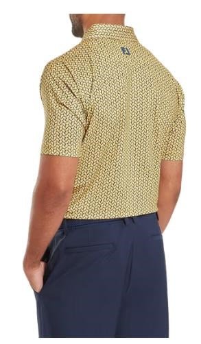 FootJoy Citrus Print Lisle heren polo, taxi/navy