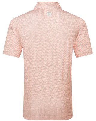 FootJoy Citrus Print Lisle heren polo, oranje/pistache