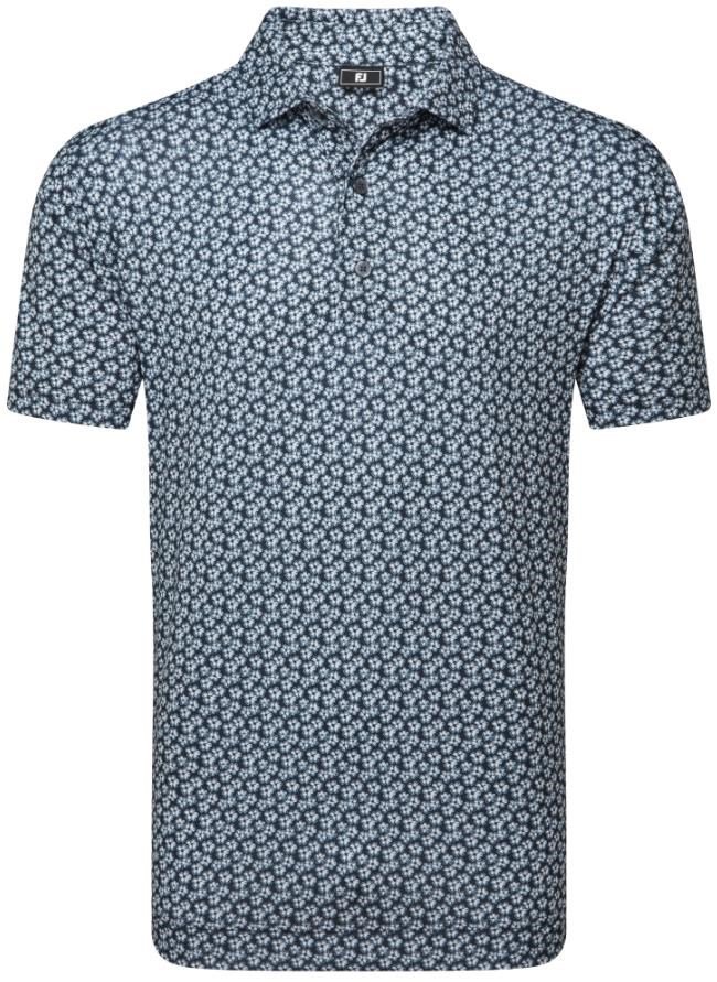 FootJoy Floral Sketch Print Lisle heren polo, white/navy