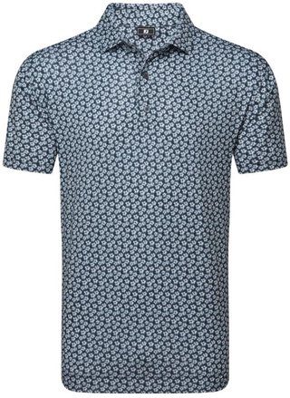 FootJoy Floral Sketch Print Lisle heren polo, white/navy