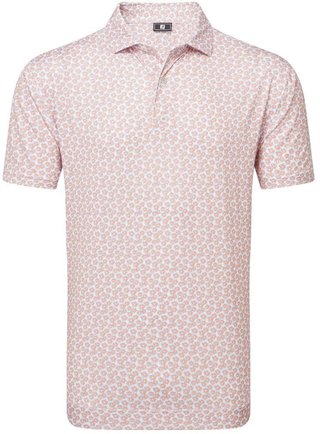 FootJoy Floral Sketch Print Lisle heren polo, oranje/wit