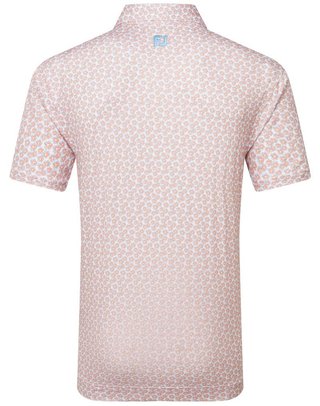 FootJoy Floral Sketch Print Lisle heren polo, oranje/wit