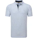 FootJoy Figure Print Lisle heren polo, wit/navy