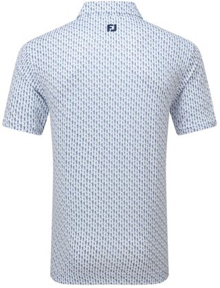 FootJoy Figure Print Lisle heren polo, wit/navy