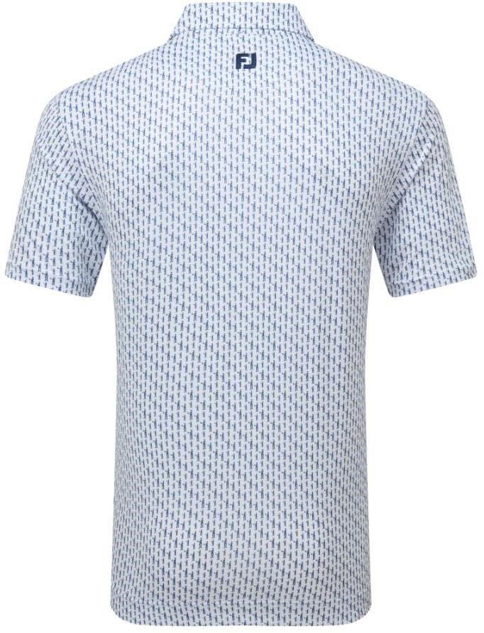 FootJoy Figure Print Lisle heren polo, wit/navy