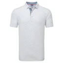 FootJoy Figure Print Lisle heren polo, white/flint