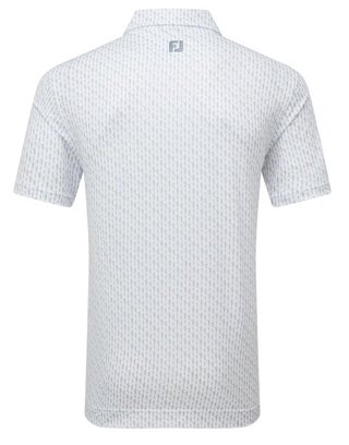 FootJoy Figure Print Lisle heren polo, white/flint