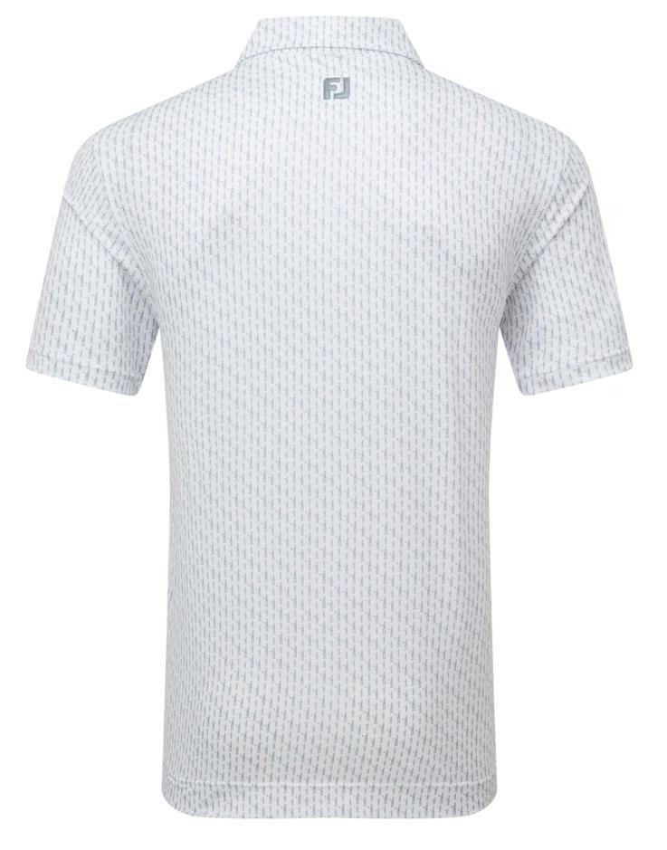FootJoy Figure Print Lisle heren polo, white/flint