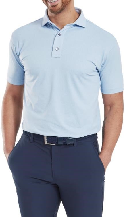FootJoy Etched Texture Print Lisle heren polo, skyway
