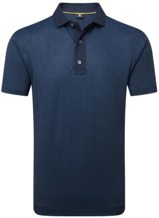 FootJoy Etched Texture Print Lisle heren polo, navy