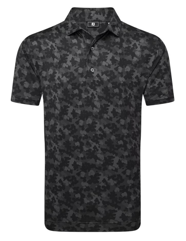 FootJoy Pop Camo Lisle heren polo, zwart