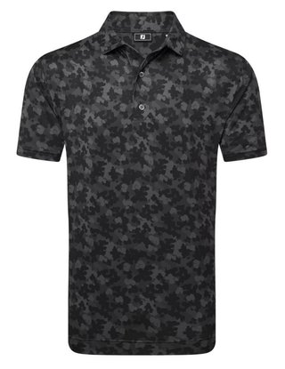 FootJoy Pop Camo Lisle heren polo, zwart