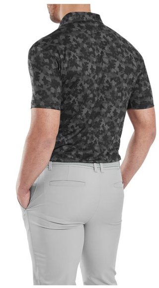 FootJoy Pop Camo Lisle heren polo, zwart
