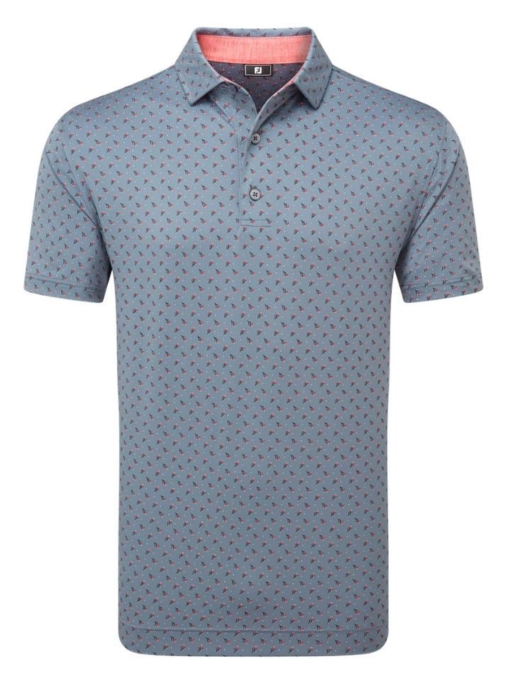 FootJoy Flower Bud Foulard Lisle heren polo, flint