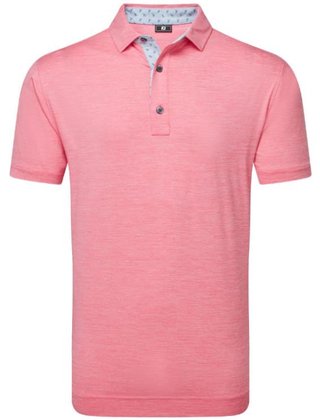 FootJoy Heather Lisle with Trim heren polo, pink lemonade heather