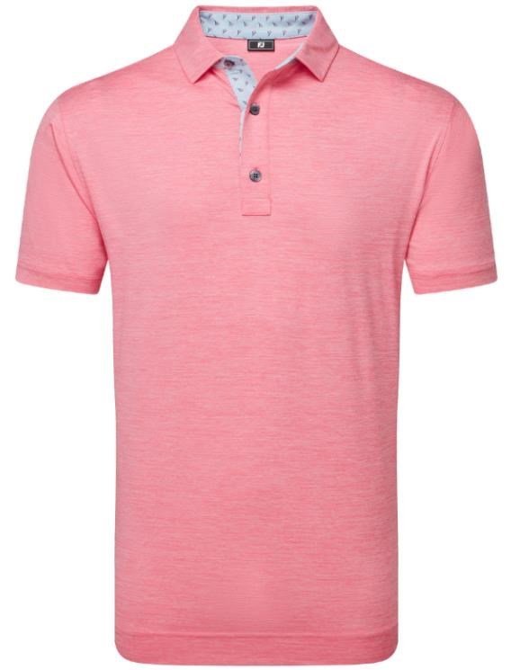 FootJoy Heather Lisle with Trim heren polo, pink lemonade heather