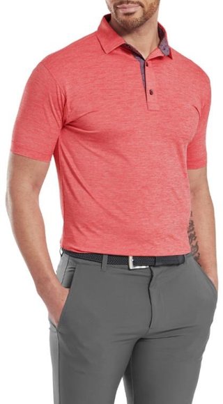 FootJoy Heather Lisle with Trim heren polo, hibiscus heather