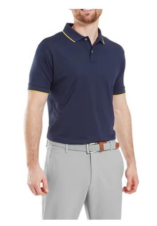 FootJoy Tipped Pique heren polo, navy/taxi