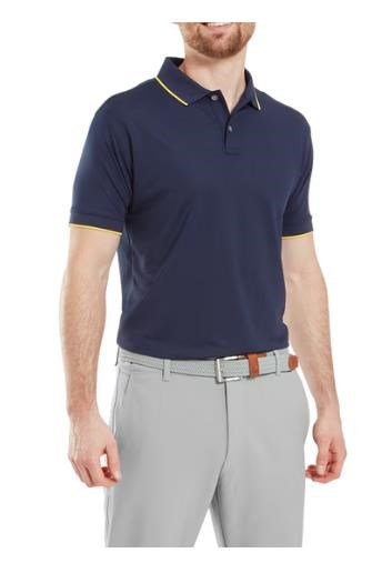 FootJoy Tipped Pique heren polo, navy/taxi