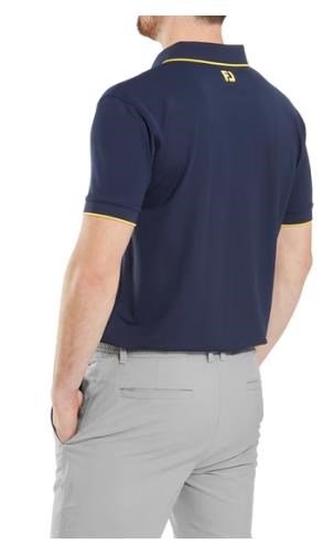 FootJoy Tipped Pique heren polo, navy/taxi