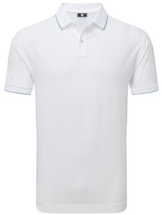 FootJoy Tipped Pique heren polo, white/blue jay