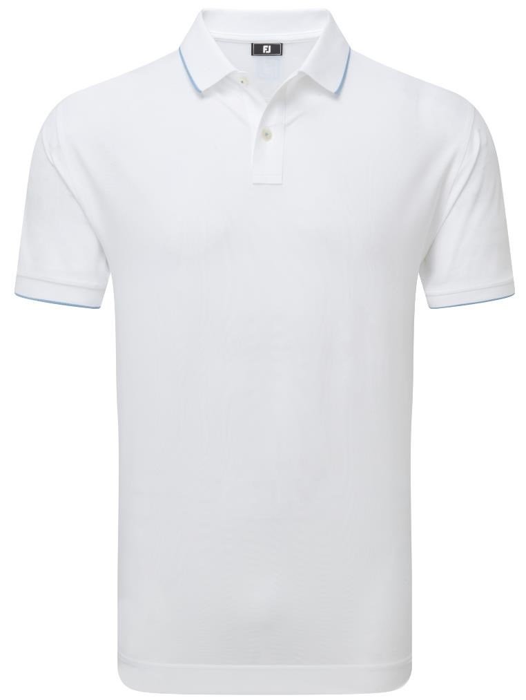 FootJoy Tipped Pique heren polo, white/blue jay