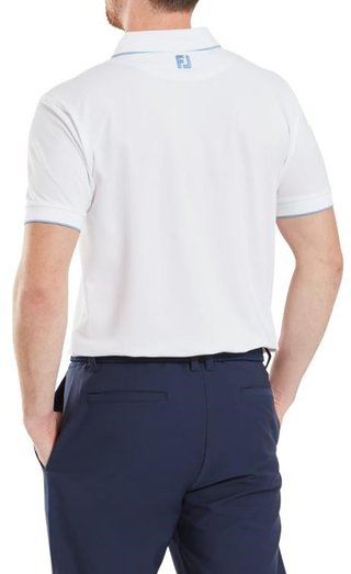 FootJoy Tipped Pique heren polo, white/blue jay