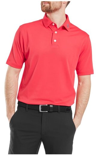 FootJoy Stretch Pique Solid heren polo, hibiscus