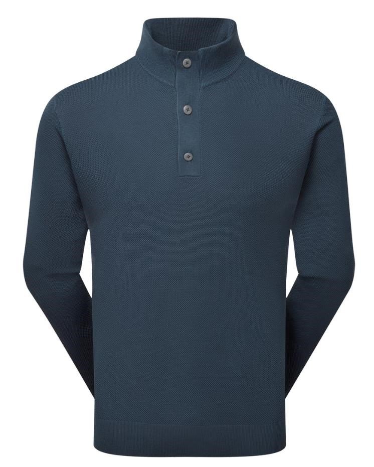 FootJoy Drirelease Button Placket heren sweater, dark denim