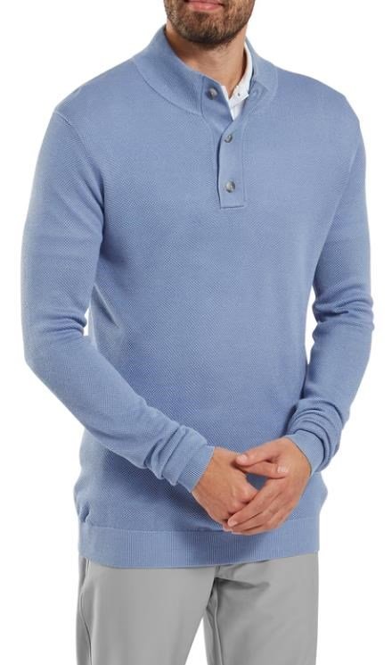 FootJoy Drirelease Button Placket heren sweater, blue jay
