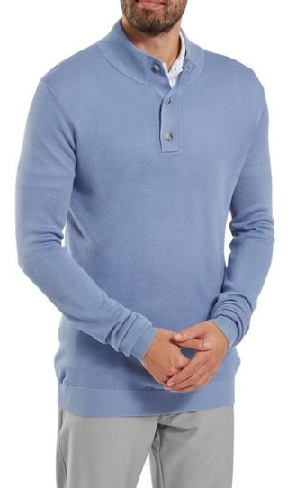 FootJoy Drirelease Button Placket heren sweater, blue jay