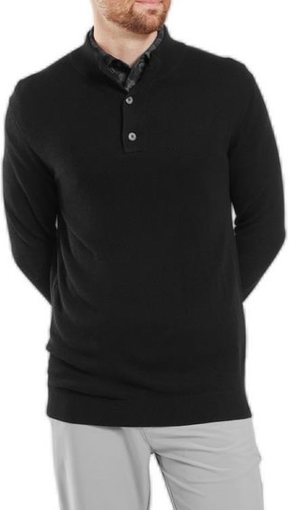 FootJoy Drirelease Button Placket heren sweater, zwart