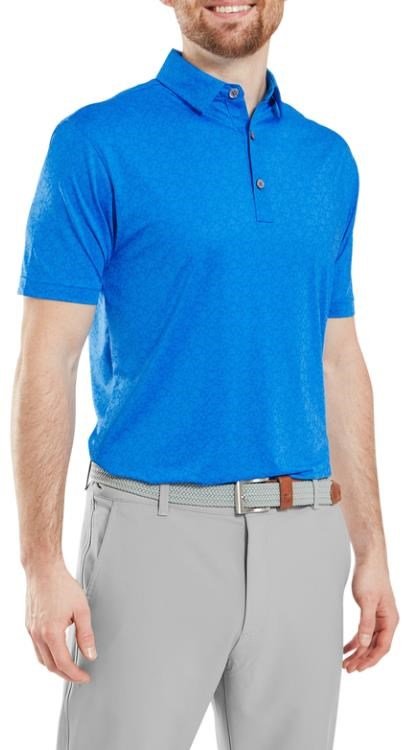 FootJoy Painted Floral Lisle heren polo, cobalt