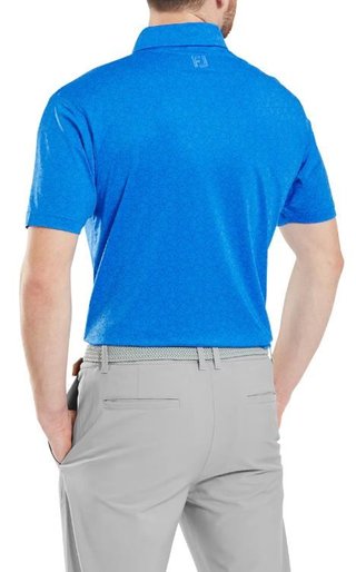 FootJoy Painted Floral Lisle heren polo, cobalt