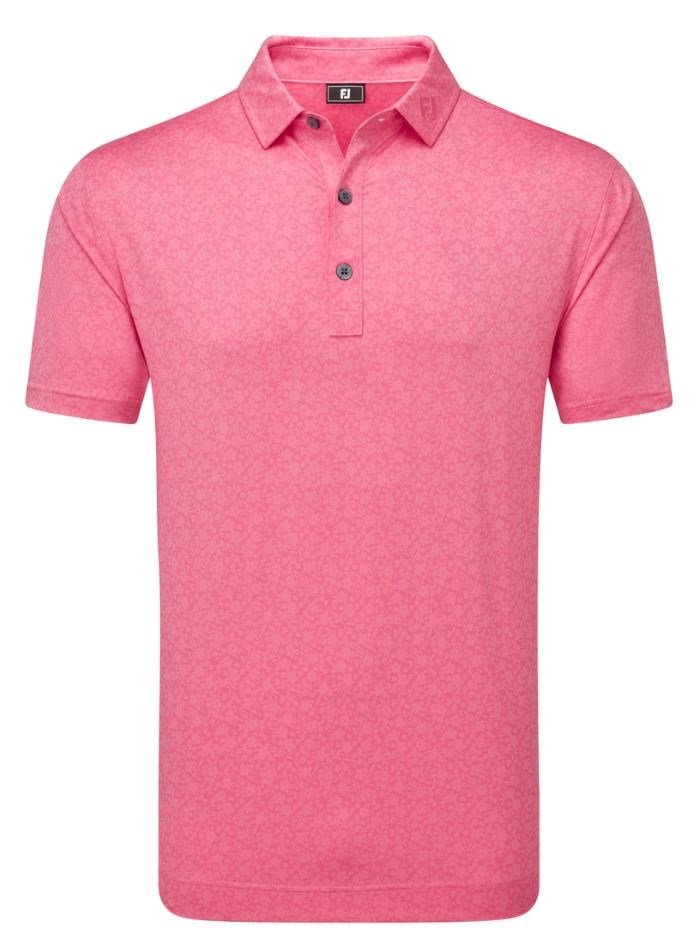 FootJoy Painted Floral Lisle heren polo, pink lemonade