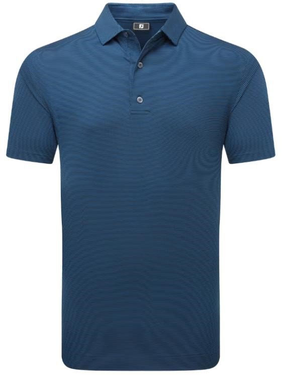 FootJoy Micro Feeder Stripe Lisle heren polo, navy tonal