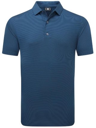 FootJoy Micro Feeder Stripe Lisle heren polo, navy tonal