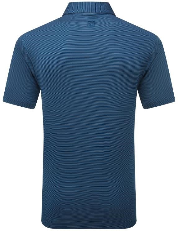 FootJoy Micro Feeder Stripe Lisle heren polo, navy tonal