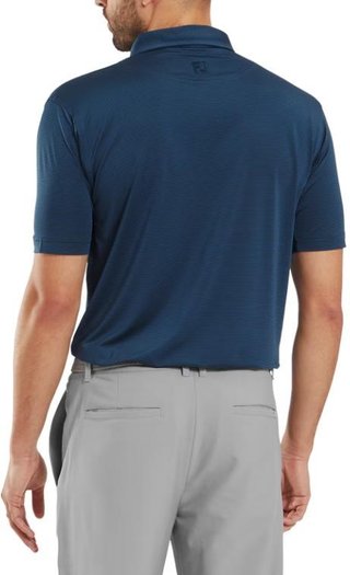 FootJoy Micro Feeder Stripe Lisle heren polo, navy tonal