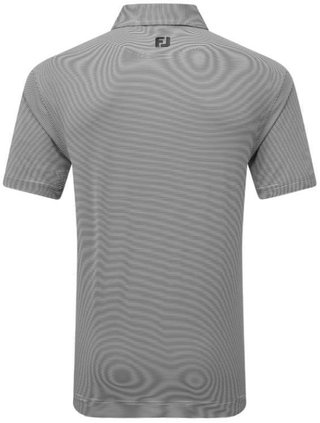 FootJoy Micro Feeder Stripe Lisle heren polo, zwart/wit