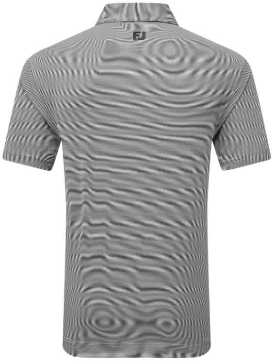 FootJoy Micro Feeder Stripe Lisle heren polo, zwart/wit